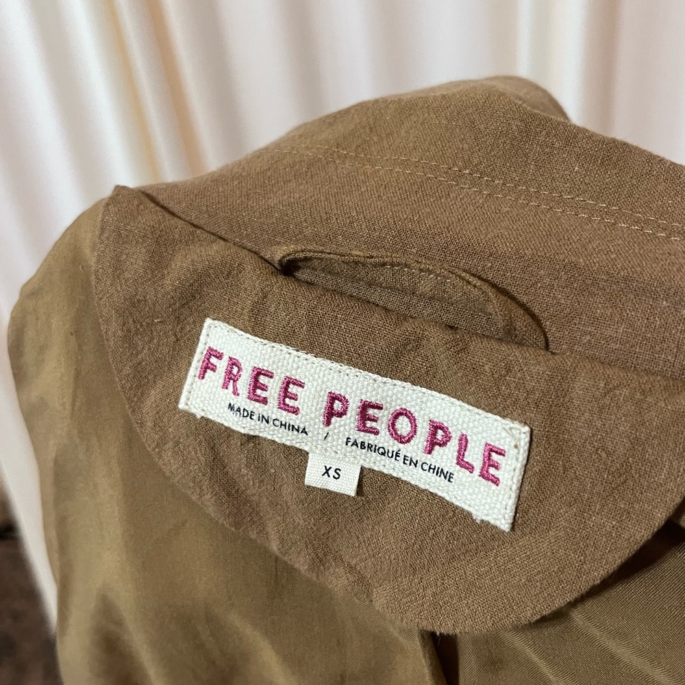 Free People Olivia Linen Blend Oversized Double-Breasted Blazer Size XS - Picture 9 of 10